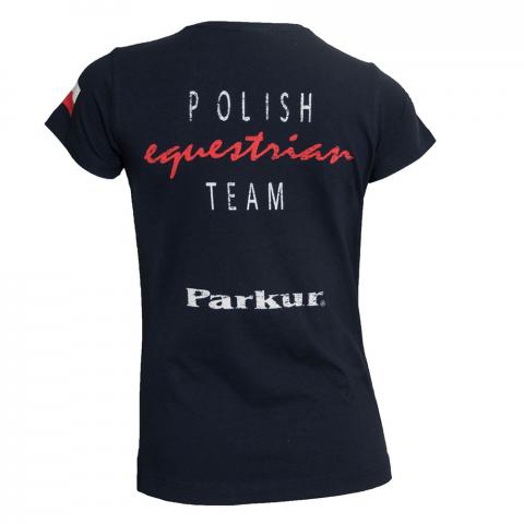 Koszulka kibica damska Polish Equestrian Team granatowa