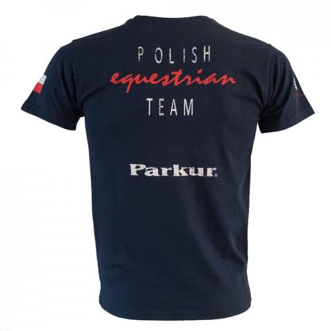 Koszulka kibica męska Polish Equestrian Team slim granatowa