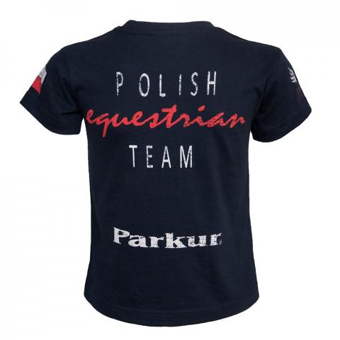 Koszulka kibica dziecięca Polish Equestrian Team granatowa