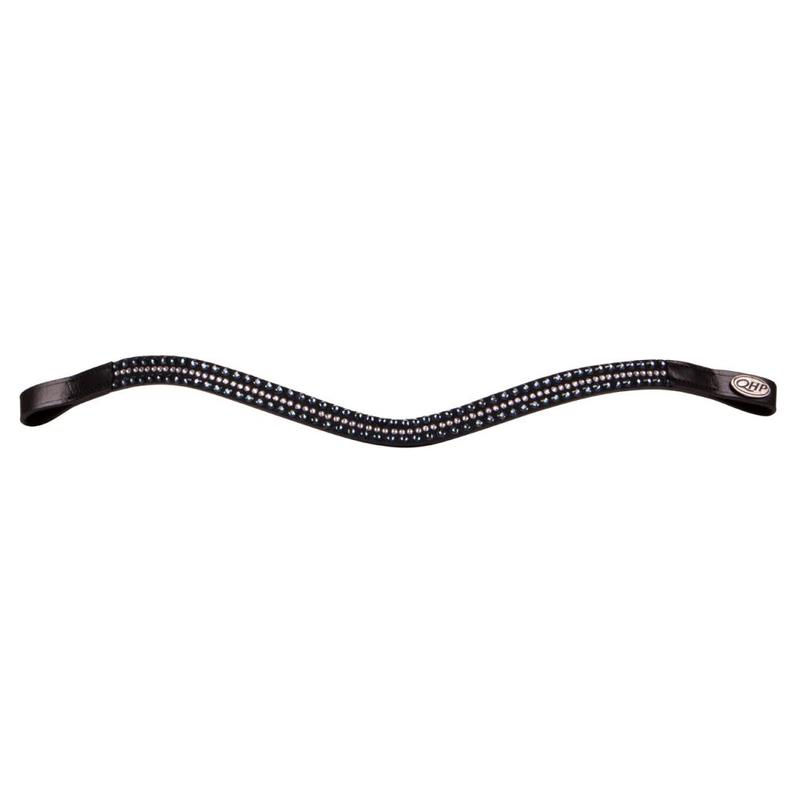 Naczółek QHP Almond czarny z beżowymi kryształkami