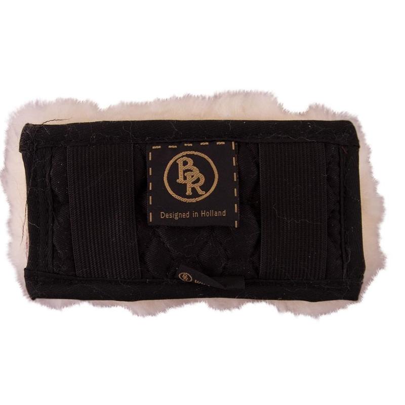 Podkładka pod łańcuszek BR naturalne futro czarna/jasnożółta