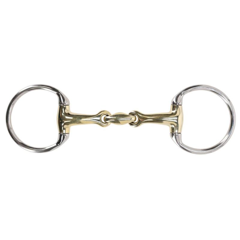 Wędzidło oliwkowe QHP argentan podwójnie łamane