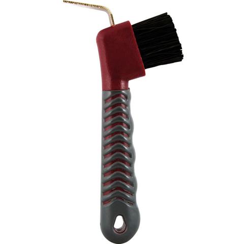 Szczotkokopystka z rączką gumowaną York bordowo-czarna