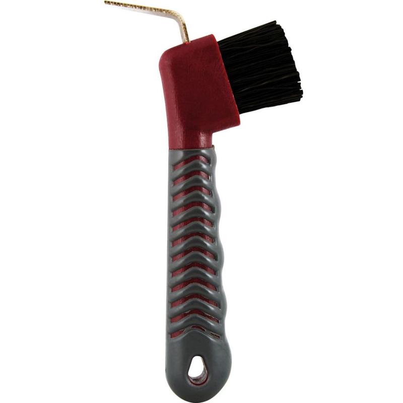 Szczotkokopystka z rączką gumowaną York bordowo-czarna