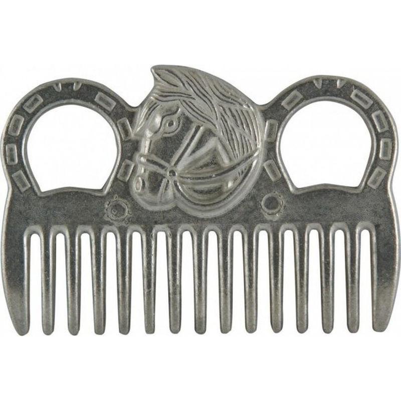 Grzebień do zaplatania koreczków z końską głową York metalowy