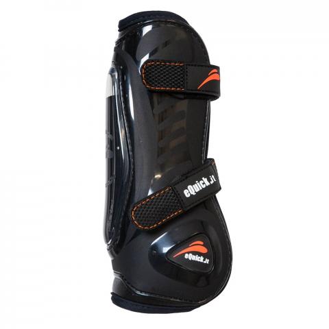 Ochraniacze eQuick eShock FluidGel Legend Velcro przód czarne z czarnym żelem