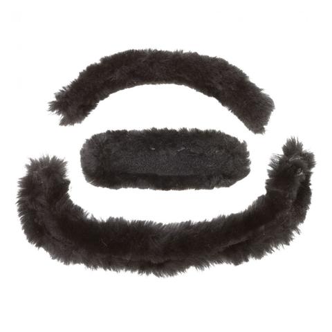 Nakładki zamienne do ogłowia Kavalkade Ivy lub Ivella futerkowe naturalne czarne