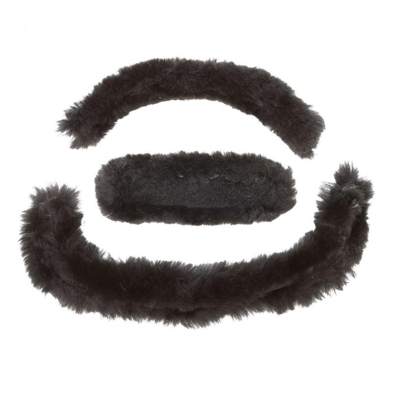 Nakładki zamienne do ogłowia Kavalkade Ivy lub Ivella futerkowe naturalne czarne