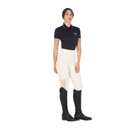 Legginsy damskie Equestro Hybrid White, białe