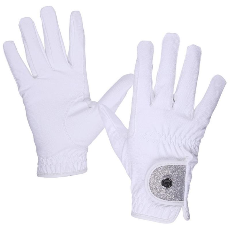 Rękawiczki QHP Glitz białe