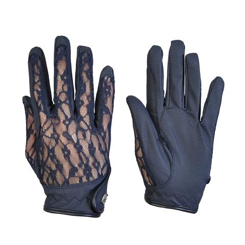 Rękawiczki letnie B Vertigo koronkowe granatowe