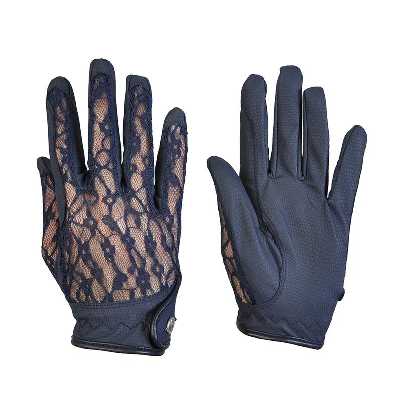 Rękawiczki letnie B Vertigo koronkowe granatowe