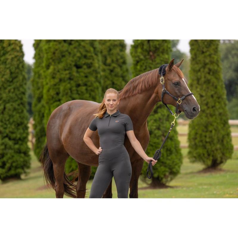 Koszulka polo damska Covalliero Anniversary grafitowa