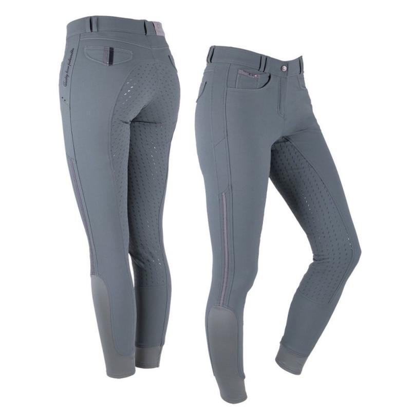 Bryczesy QHP Coco lej silikonowy full Grey Green
