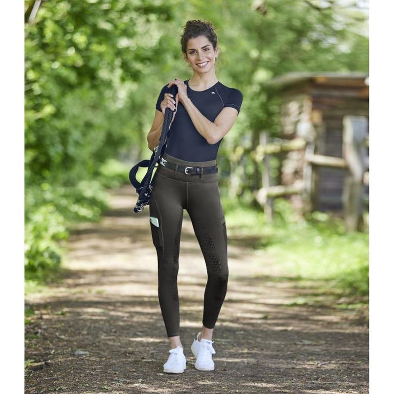 Legginsy damskie Waldhausen Elt Hanna z wysokim stanem ciemnoszare