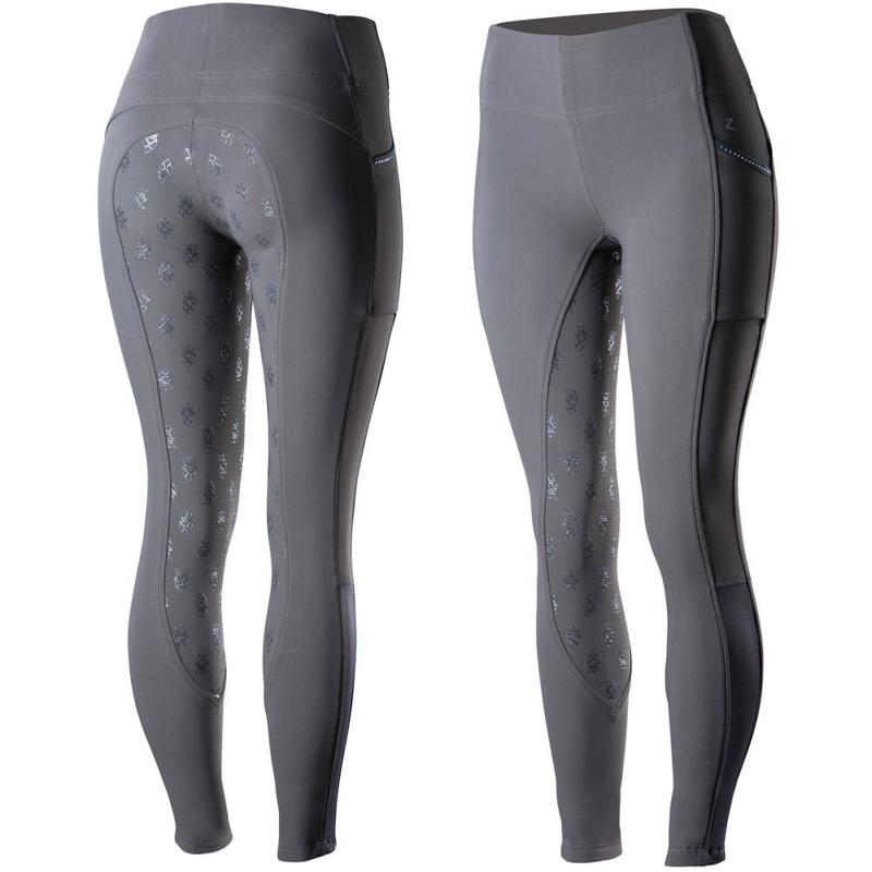 Bryczesy damskie Leah windproof all season riding tights szare Horze