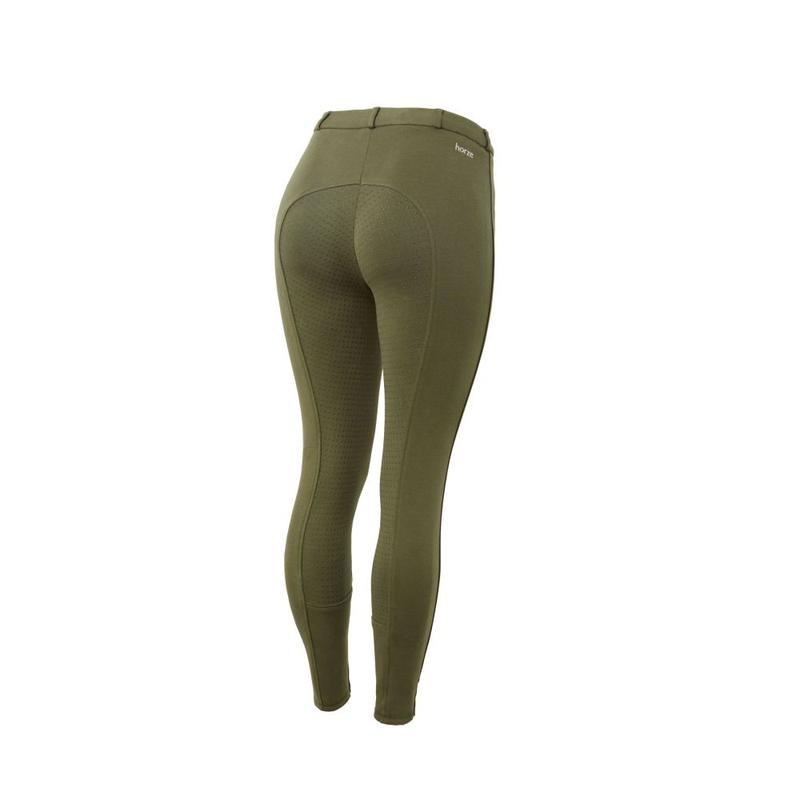 Bryczesy damskie Horze Active Silicone z lejem silikonowym khaki