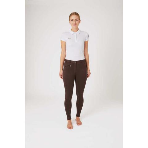 Bryczesy damskie Horze Active Silicone z lejem silikonowym brązowe