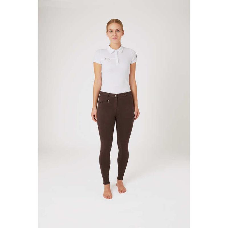 Bryczesy damskie Horze Active Silicone z lejem silikonowym brązowe