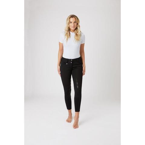 Bryczesy damskie zimowe z silikonem Horze Grand Prix Thermo Softshell czarne