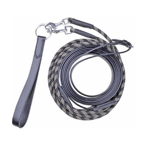 Czarna wodza HKM nylonowa z łezką brązowa