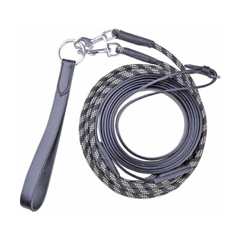 Czarna wodza HKM nylonowa z łezką brązowa