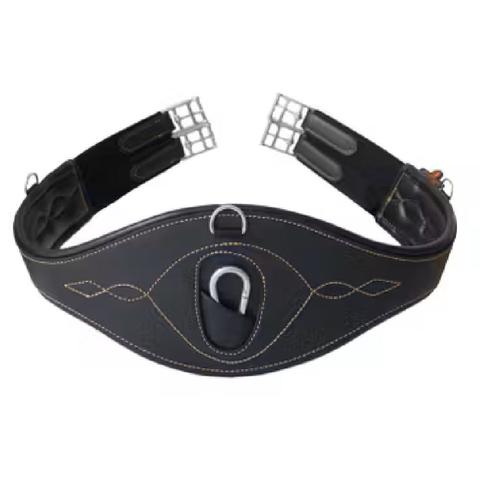 Popręg skórzany anatomiczny Kentucky czarny