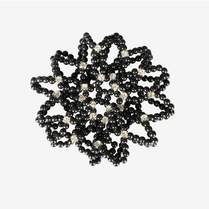 Siatka na włosy z koralików Horze Pearl czarna