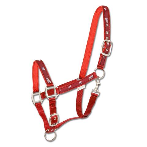 Kantar Waldhausen Horsemotif czerwony z białymi konikami