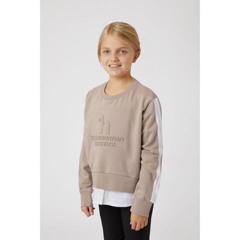 Sweter młodzieżowy Horze Leighton beżowy