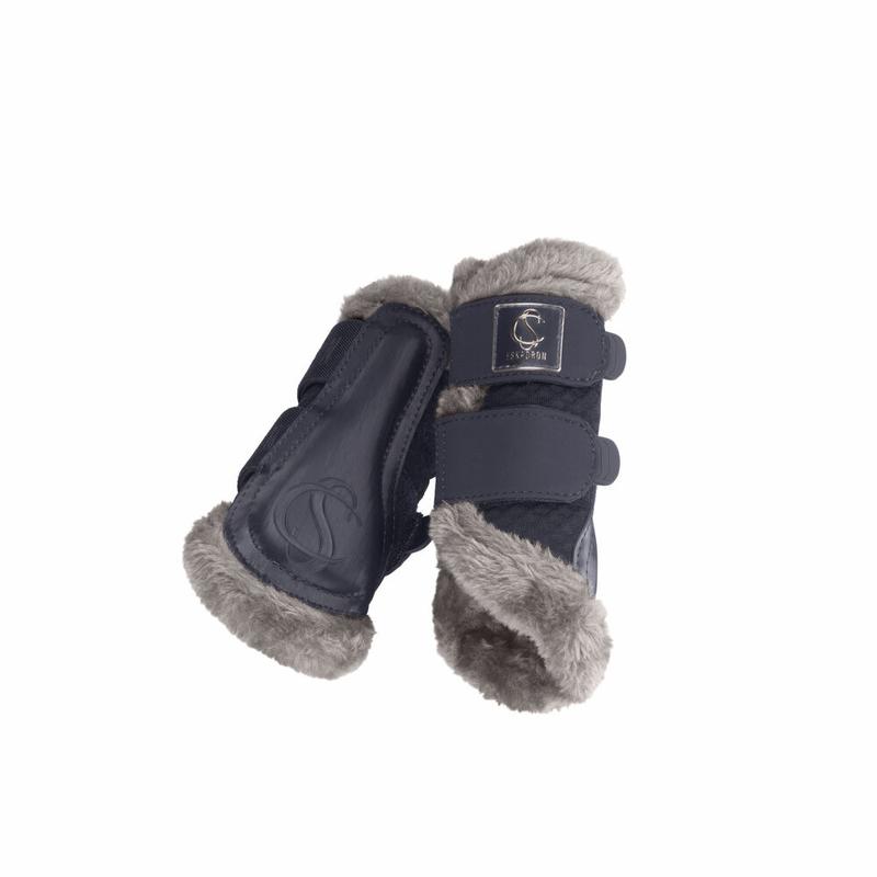 Ochraniacze z futerkiem Eskadron Shetty Classic Sports Mesh Fauxfur Navy, granatowe 2024