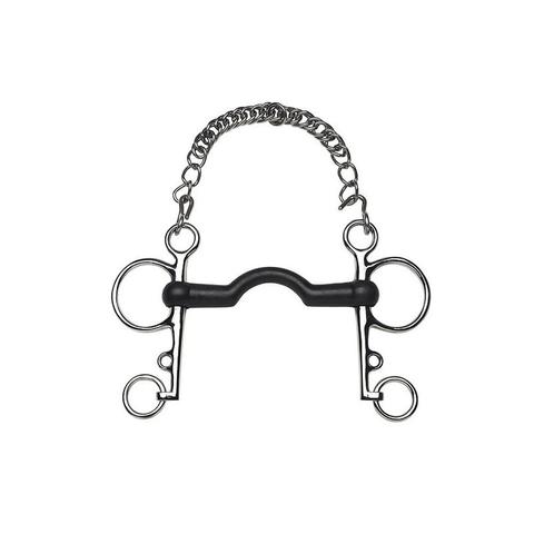 Pelham z wygięciem na język Ekkia Feeling gumowy z łańcuszkiem