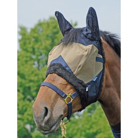 Maska siatkowa Busse Fly Stop beżowo-granatowa