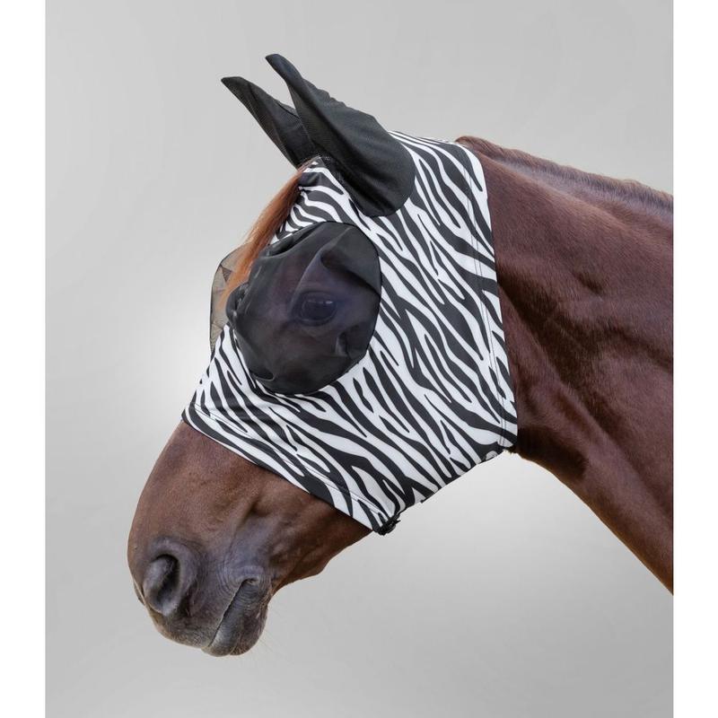 Maska siatkowa Waldhausen Puck Zebra czarno-biała