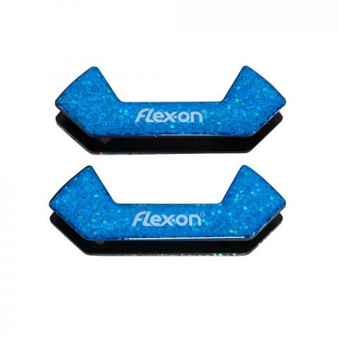 Wkładki magnetyczne do strzemion bezpiecznych Flex-on Safe On brokatowo-niebieskie