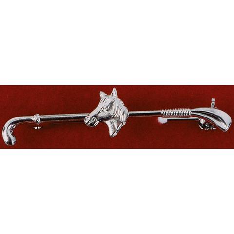 Spinka do plastronu BUSSE głowa konia srebrna