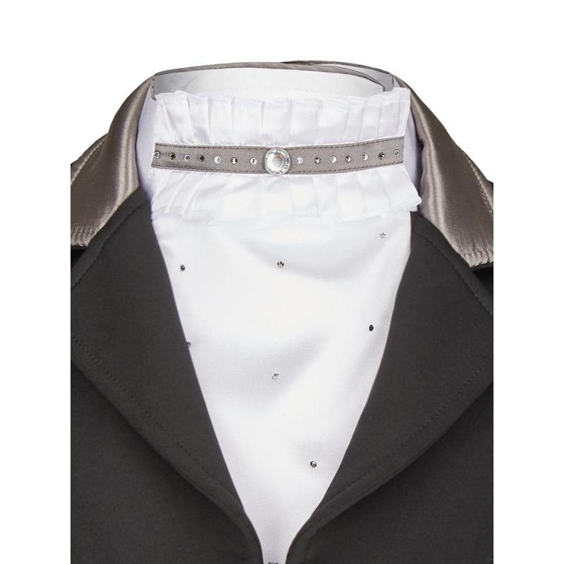 Plastron Busse Lilou z kryształkami biało-granatowy