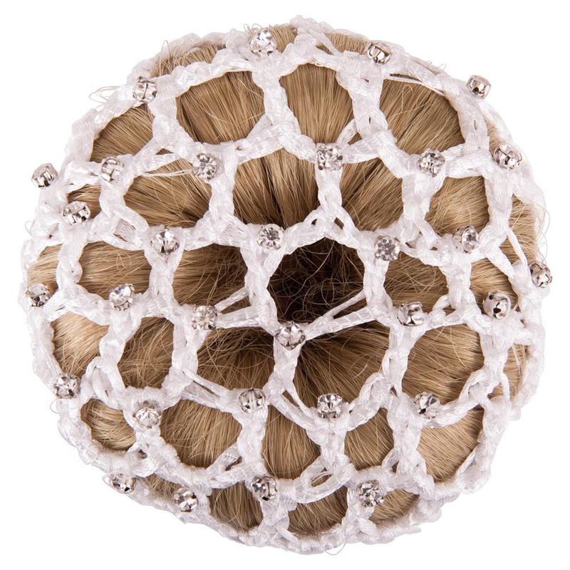 Siatka na włosy BR z diamencikami biała