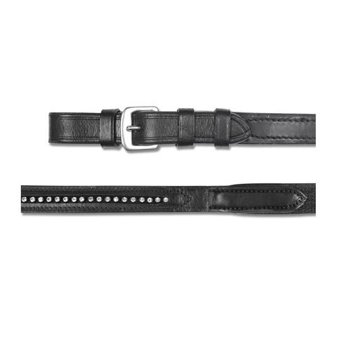 Wodze parciane Waldhausen Star z białymi kryształkami czarne