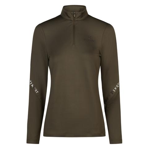 Bluzka damska Pikeur Zip Shirt Sports Deep Khaki, ciemnozielony 2025/2026