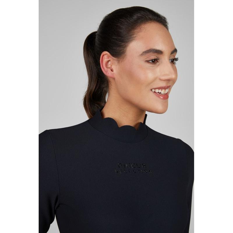 Golf damski Pikeur Rip Shirt Selection Black, czarna 2025/2026