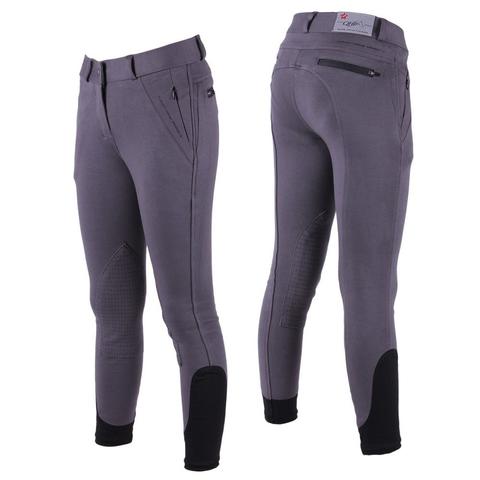 Bryczesy młodzieżowe męskie QHP Evan lej kolanowy Grey, szare