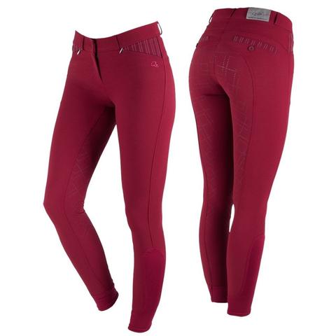 Bryczesy damskie QHP Lindy lej silikonowy czerwone