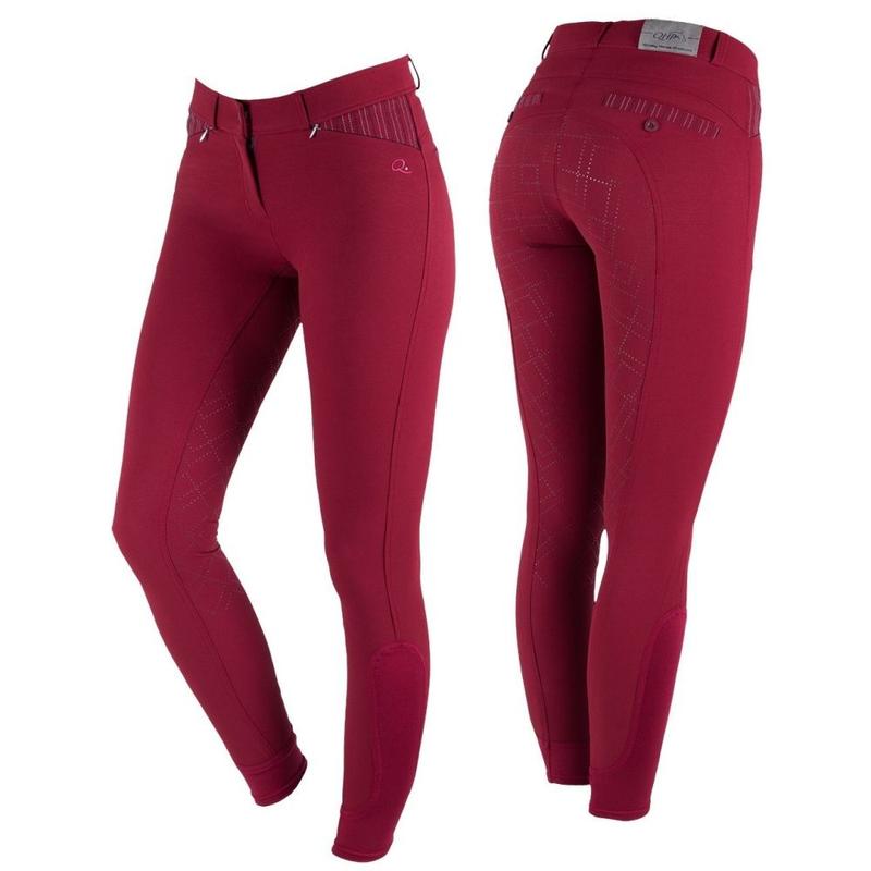 Bryczesy damskie QHP Lindy lej silikonowy czerwone