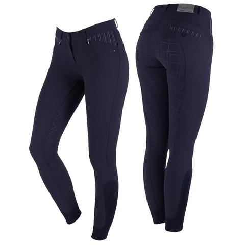 Bryczesy damskie QHP Lindy lej silikonowy granatowe