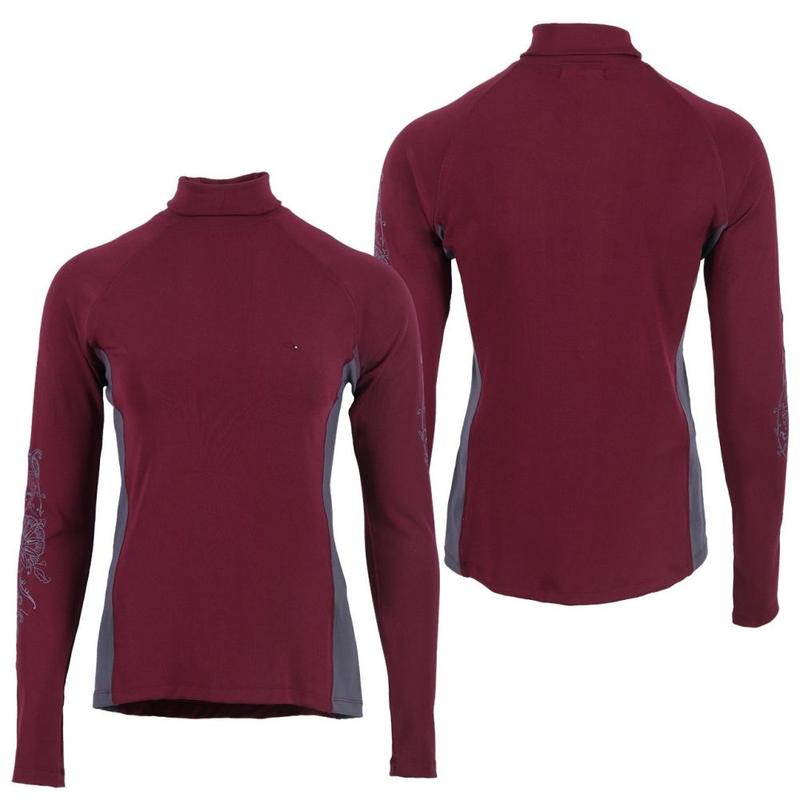 Bluzka QHP Anniek długi rękaw bordowa