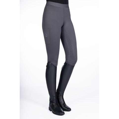 Legginsy damskie HKM Bella z silikonem grafitowe