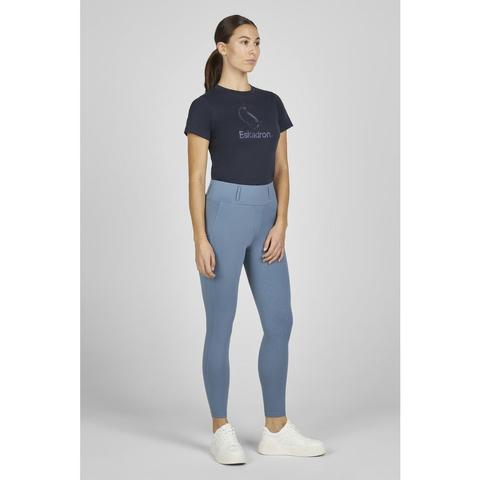 Legginsy damskie Eskadron Classic Sports Flex Full Grip Steel Blue, niebieskie 2025