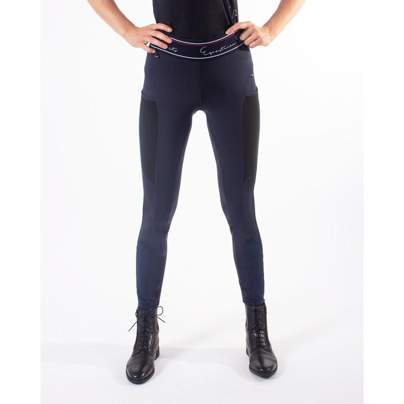 Legginsy damskie QHP Jodie navy, granatowe
