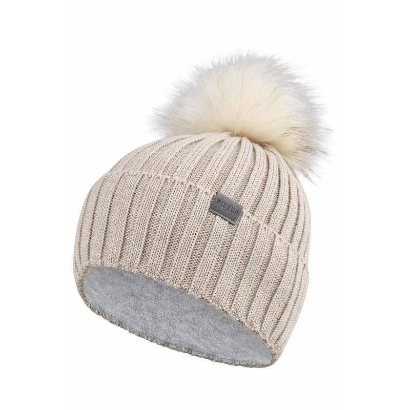 Czapka Pikeur Beanie Pompom Sports Pale Grey, beżowa 2025/2026